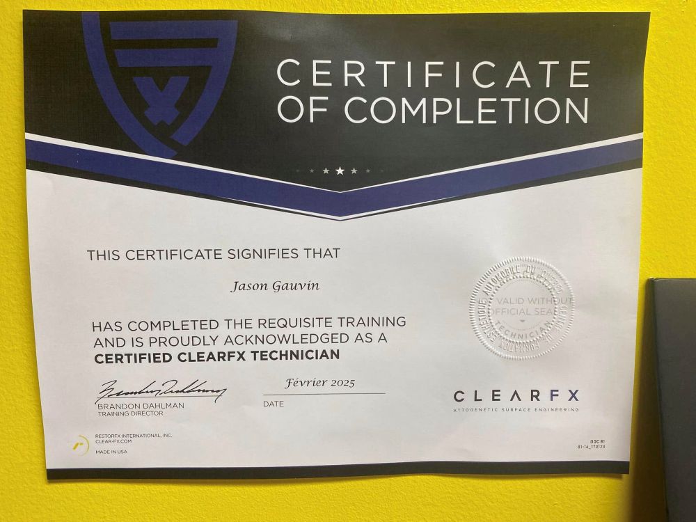 Certification ClearFX — Technicien certifié