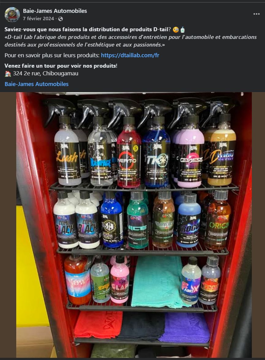 Produits D-tail Lab en vente chez Baie-James Automobiles